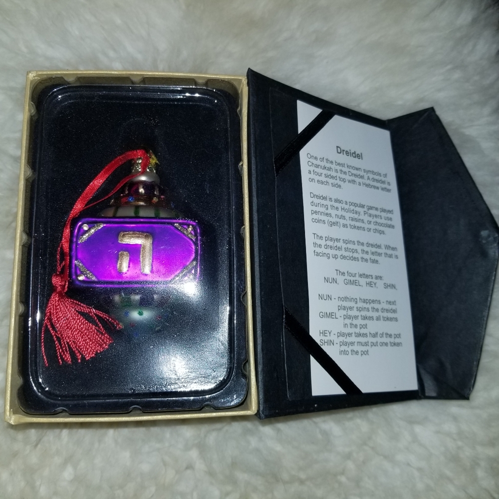 Kurt Adler Noble Gems Jewish Dreidel Ornament - Picture 2 of 10